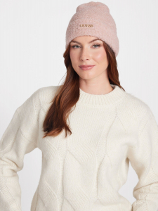 faux-leather logo patch beanie