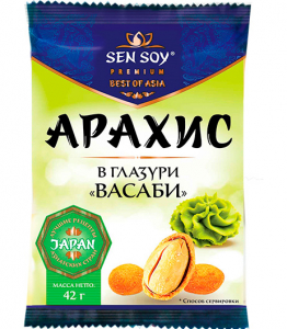 СЭН-СОЙ Арахис жареный в глазури васаби 42 г