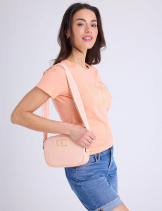 ENAMEL PLATE CLASSIC ZIP CROSSBODY BAG
