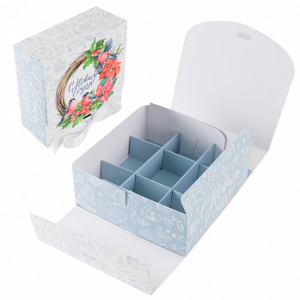 Коробка для 9 конфет с разделителями 