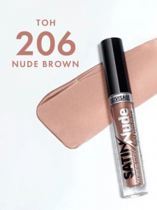 Тени для век жидкие SATIN LUXVISAGE бежевый 206 Nude Brown сатиновый финиш
