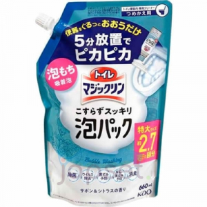 KAO Toilet Magiclean Sabon Citrus Чистящая и дезинфицирующая спрей-пенка для туалета, с ароматом цветочного мыла и цитрусов, мягкая упаковка, 660 мл