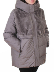 M-8869 GRAY/LILAC Куртка зимняя женская (150 гр. холлофайбер)