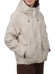 H24-069 BEIGE Куртка-жилет демисезонная женская (100 гр. холлофайбер)