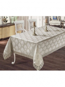 Скатерть EFOR DAMASK 160*220 гипюр серый GRI