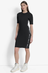 BODYCON DRESS WITH LOGO TAPING