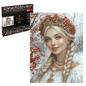 Алмазная  мозаика с частичной выкладкой (набор для творчества), РУССКАЯ КРАСА, 30*40 см, форма страз: круглая, 4 цветов страз, картонная коробка