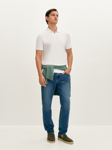 Поло на молнии из хлопкового трикотажа