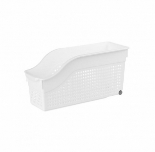 Контейнер Лофт белый/мокко на колесах узкий