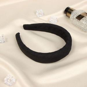 Ободок для волос «Жаннет», классик текстура, 3 см, чёрный