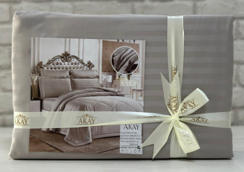 КПБ AKAY SATIN светло-серый 1,5 пвх