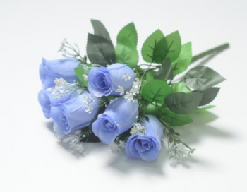 Искусственные цветы, Ветка в букете бутон розы 6 голов (1010237)