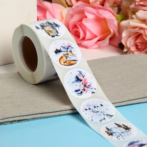 Наклейки в рулоне «Новогоднее настроение», для декора и подарков, 500 шт., 3.8?3.8 см