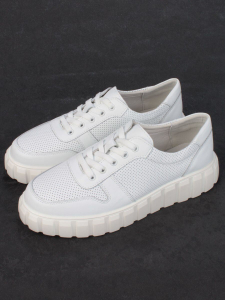 05-PDA97-1 WHITE Кроссовки женские (натуральная кожа)