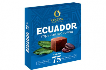 «O'Zera», шоколад Ecuador, содержание какао 75%, 90 г