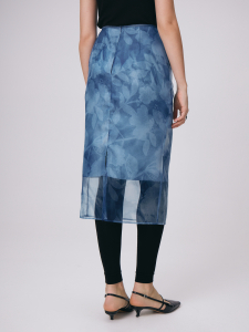 Юбка из органзы с акварельным рисунком