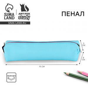Пенал школьный из искусственной кожи «Мятный» , 19?8?3 см