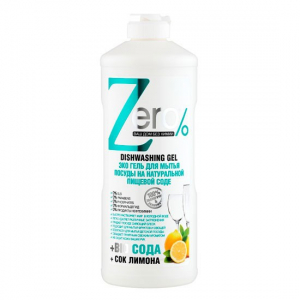ZERO Эко гель для мытья посуды на натуральной пищевой соде + сок лимона 500 мл