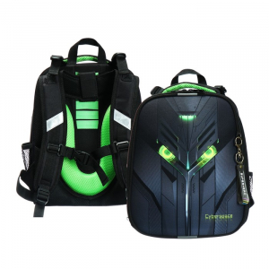 Рюкзак каркасный школьный 38?30?16 см, эргономичная спинка, Stavia «Кибер», чёрный