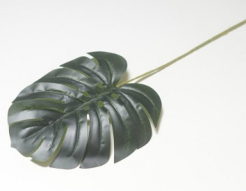 Искусственные цветы, Ветка лист монстера средний для венка (1010237) зеленый