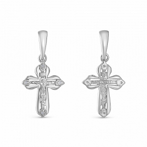 Крест с фианитом серебро 925*