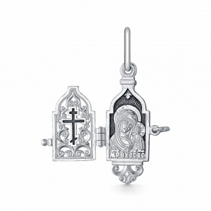 Мощевик (БМ Казанская) из серебра частичное чернение литье