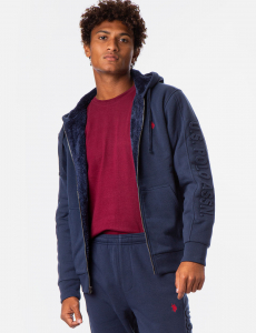EMBOSSED LOGO SHERPA HOODIE