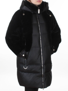8368 BLACK Куртка зимняя женская (200 гр. холлофайбер)