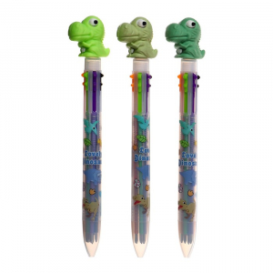 Ручка шариковая автоматическая «Динозавр», 6 цветов, МИКС