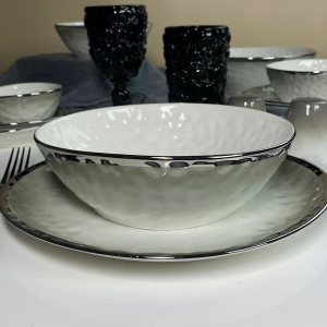 122-138 Набор из 2 салатников 20,5х8см TORONTO GREY в под.уп.(х12)Фарфор