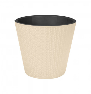 Горшок для цветов «Velvet» D200 мм, 4л, светло-бежевый
