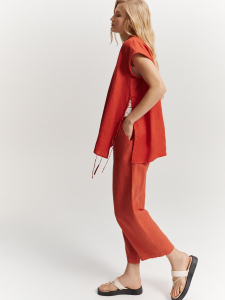 Брюки укороченные изо льна