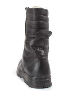 05-9002 BLACK Ботинки зимние мужские (натуральная кожа, искусственный мех)