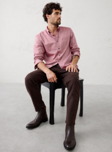 Slim-Fit Lightweight Flannel Shirt