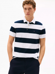Slim Fit Rugby-Stripe Polo