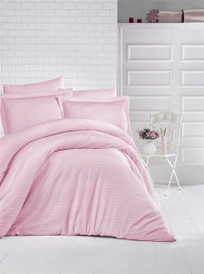 КПБ Efor Satin Gizgili (DUZ RENK PUDRA) евро