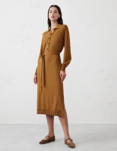 Buttoned Midi Sweater Dress