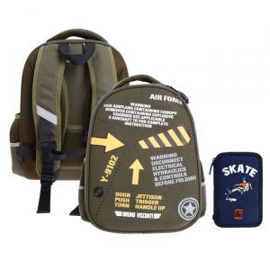 Рюкзак каркасный 38?30?20 см, с пеналом, Bruno Visconti «Внимание»