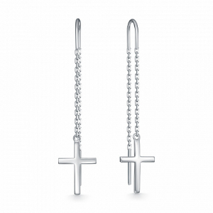 Серьги родированные серебро 925*