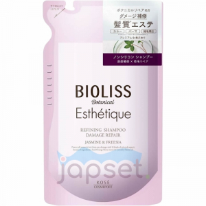 Bioliss Botanical Esthetique Refining Damage Repair Шампунь для волос восстанавливающий, с ароматом жасмина и фрезии, мягкая упаковка, 400 мл