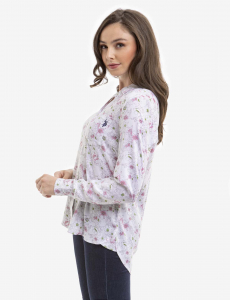 LONG SLEEVE PRINTED WOVEN SHIRT