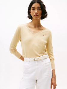 Viscose-Blend V-Neck Sweater