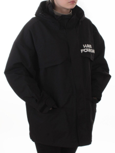 3094 BLACK Куртка демисезонная женская (100 гр. холлофайбер)