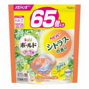 P&G Bold Gel Ball Citrus Verbena Капсулы для стирки белья 4 в 1 с кондиционером, с ароматом цитрусовых и вербены, запасной блок, 65 шт