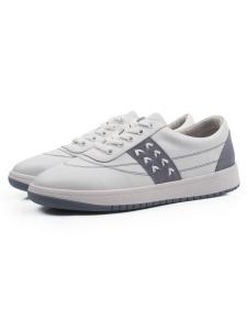 03-YA345-1 WHITE/BLUE Полуботинки спортивные женские (натуральная кожа, натуральная замша)