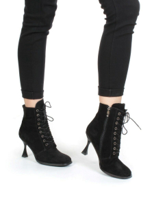 04-E29W-15B BLACK Ботильоны зимние женские (натуральная замша, натуральный мех)