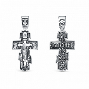 Крест из серебра литье частичное чернение