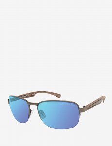 MEN'S SEMI-RIMELESS RECTANGULAR METAL SUNGLASSES