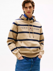 Tommy Logo Stripe Hoodie