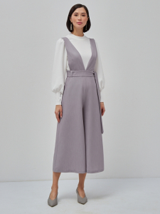 Комбинезон с брюками-кюлотами светло-серый